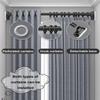 Tension Shower Curtain Rod, 40 50 70 110 160 210 260 310 360 410cm Stainless Steel Anti-Slip Adjustable Curtain Rods Bathroom Rod, No Drilling, for Bathroom, Closet, Window, Room Divider(Black,410-500 view 2