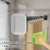 Tension Shower Curtain Rod, 40 50 70 110 160 210 260 310 360 410cm Stainless Steel Anti-Slip Adjustable Curtain Rods Bathroom Rod, No Drilling, for Bathroom, Closet, Window, Room Divider(Black,410-500 view 3