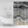 Anzona Gray Ombre Beach Waterproof Shower Curtains Set - Stall 54 x 78 Inch, Abstract Summer Coastal Waves Polyester Fabric Bathroom Curtain with 12 Hooks, Bathroom Accessories, 1 Panel view 3