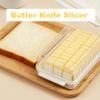 Baking Butter Butter Dish With Lid and Cutting Case Multi Purpose Butter Dishes Butter Dishes with Lids for Cooking Needs Portable Cheese Storage Holder, 16.5x9.5x5 cm (White) view 3