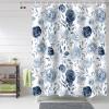 Anzona Purple Floral Waterproof Shower Curtains Set - Small 36 x 72 Inch, Abstract Watercolor Flowers Polyester Fabric Bathroom Curtain with 12 Hooks, Bathroom Accessories, 1 Panel view 1