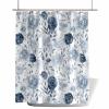 Anzona Purple Floral Waterproof Shower Curtains Set - Small 36 x 72 Inch, Abstract Watercolor Flowers Polyester Fabric Bathroom Curtain with 12 Hooks, Bathroom Accessories, 1 Panel view 2