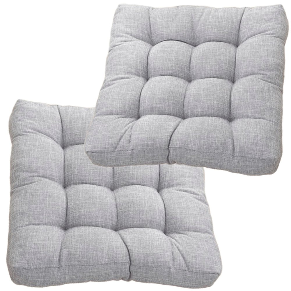 JACOJE 4/2/1 Pcs Chair Cushion Square Seat Pad, 45x45/53x53cm Thick Soft Seat Cushion, for Outdoor,Indoor,Patio,Dining,Garden,Office,Floor Cushions,Kitchen,Yoga,Bistro(2D,2pcs 45X45CM/18x18in)