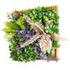 COARBOR 1 PCS Pcs Artificial Greenery Wall Plants 12"x12" Faux Plants with Square Wood Frame, Hanging Plant for Bathroom Bedroom Office Wall Decor Home Decor, Green Purple view 1
