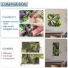 COARBOR 1 PCS Pcs Artificial Greenery Wall Plants 12"x12" Faux Plants with Square Wood Frame, Hanging Plant for Bathroom Bedroom Office Wall Decor Home Decor, Green Purple view 4