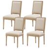 French Country Dining Chairs Set of 4 Farmhouse Kitchen Chairs with Rectangular Back and Solid Wood Legs, Upholstered Dining Chairs for Dining Room Bedoom Kitchen view 1