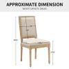 French Country Dining Chairs Set of 4 Farmhouse Kitchen Chairs with Rectangular Back and Solid Wood Legs, Upholstered Dining Chairs for Dining Room Bedoom Kitchen view 3