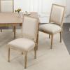 French Country Dining Chairs Set of 4 Farmhouse Kitchen Chairs with Rectangular Back and Solid Wood Legs, Upholstered Dining Chairs for Dining Room Bedoom Kitchen view 4
