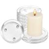 12Pcs Clear Transparent Candle Plate, Round Glass Candle Holder, Candle Holders for Dinning Wedding Party Table Centerpiece,3" (12, 3") view 1