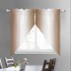 Ombre Brown White Swag Curtain Drapes 63 Inches Long 2 Panels Set,Contemporary Minimalist Gradient Semi-Sheer Curtain Drapes Rod Pocket Valance for Kitchen,Bedroom,Bathroom,Cafe Window 72" Wx63 L view 3