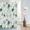 Anzona Green Floral Waterproof Shower Curtains Set - Stall 54 x 78 Inch, Abstract Watercolor Flowers Polyester Fabric Bathroom Curtain with 12 Hooks, Bathroom Accessories, 1 Panel view 4