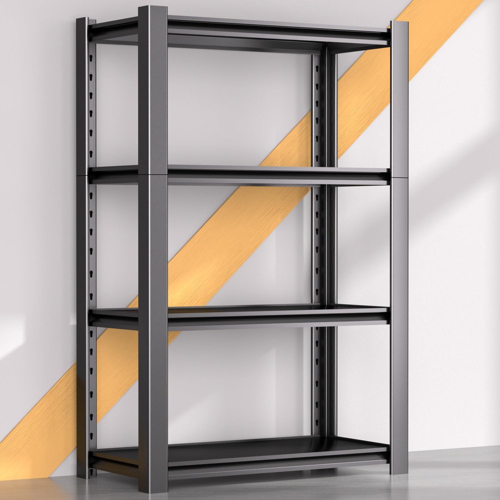 WOZBUD 60" H Heavy Duty Garage Shelving Unit, 40" W Adjustable Metal Storage Rack, 4-Tier Metal Shelves, 20" D Industrial Shelving for Garage, Basement, Workshop, Heavy Duty Storage Shelf.1Pack