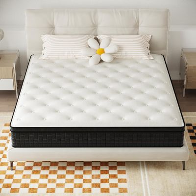 CHEVNI Queen Size Mattress, 14 Inch Gel Memory Foam Queen Mattress Rolled in a Box,Individually Wrapped Coil Pocket Spring for Pressure Relieving and Ergonomic Design (14 Inch, Queen)
