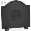 TECANA Fireback for Fireplace 16 Inches - Fireplace Back Plates with Feets | Fireplace Heat Reflector Boho Style Sun Pattern (16 Inches) view 1