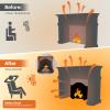 TECANA Fireback for Fireplace 16 Inches - Fireplace Back Plates with Feets | Fireplace Heat Reflector Boho Style Sun Pattern (16 Inches) view 4