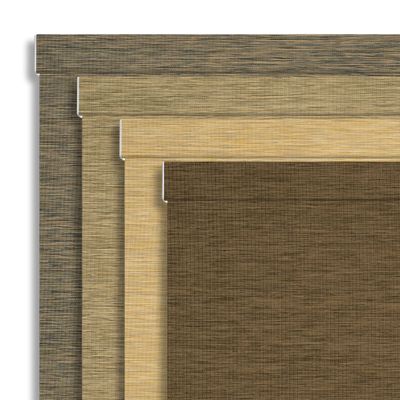 MoDanCeQ Light Filtering Roller Shades for Windows, Cordless Blinds with Valance Natural Style Woodgrain Fabric-Matched, Custom Roller Blinds for Home Office, Brown, 67" W x 48" H