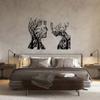 Abstract Face Metal Tree Wall Art, Decorative Branches, Tree Branch Art, Woman & Man Metal Wall Decor, Abstract Artwork, Modern Decorations, Living Room Decor (Silver, 24"x(17"+15") | 60x(43+38)cm) view 4