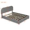 Merax Teddy Fleece Full Size Upholstered Platform Bed with Hydraulic Storage System, Gray view 2