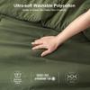 BOHOPOPM 7 Pieces Solid Color Ultra-Soft Elegant Natural Full Size Bed Sheets and Comforter Set with Flat Sheet Fitted Sheet 2 Pillow Cases 2 PillowShams Lightweight All Season Use, Olive Green Full view 3