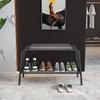 GRDDBZA Shoe Storage Bench with Cushion for Entryway, Metal Shoe Storage Bench 1-Tier Storage Shoe Stool with High Resilience Sponge for Hallway, Living Room, Bedroom(Black) view 3
