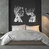 Abstract Face Metal Tree Wall Art, Decorative Branches, Tree Branch Art, Woman & Man Metal Wall Decor, Abstract Artwork, Modern Decorations, Living Room Decor (Black, 53"x(39"+33") | 135x(98+85)cm) view 2