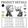 Abstract Face Metal Tree Wall Art, Decorative Branches, Tree Branch Art, Woman & Man Metal Wall Decor, Abstract Artwork, Modern Decorations, Living Room Decor (Black, 41"x(30"+26") | 105x(76+66)cm) view 3
