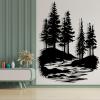 lunwall Metal Pine Tree Wall Art, Metal Forest Wall Art, Pine Branch Wall Decor, Christmas Tree Wall Decor, Forest Wall Hanging, Nature Lover Gift (Style 3, 30" H x 23" W / 76 x 57 cm) view 1