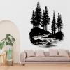 lunwall Metal Pine Tree Wall Art, Metal Forest Wall Art, Pine Branch Wall Decor, Christmas Tree Wall Decor, Forest Wall Hanging, Nature Lover Gift (Style 3, 30" H x 23" W / 76 x 57 cm) view 3