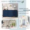 63.20" Retro Design Console Table Narrow Long Hallway/Entryway Table Entryway Table Modern Vertical Stripes and Wavy Design Wood Sideboard Buffet Cabinet for Hallway Entryway Living Room view 4