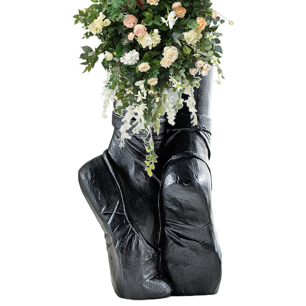 Ceramic Ballet Shoe Centerpiece Vase for Home Decor | Ballet Shoe Modern Simple Vase,Dancing Socks Motif Centerpiece Vases,Ballet Shoes Dancer Portrait Sculpture for Desktop Decoration