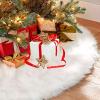 Christmas Tree Skirt, Halloween Tree Skirt Cover Mat Plush Fluffy Soft,Large Christmas Tree Skirt for New Year Home Party Decor (78CM) view 2