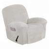Gavilion 1 Piece Velvet Recliner Covers, Recliner Chair Cover with Pocket and Elastic Bottom, Stretch Couch Slipcovers Non-Slip Stylish Furniture Protector, Machine Washable,White view 1