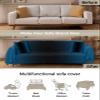 Futuregrace Couch Cover for Sofa Blue and Black Gradient Waffle Sofa Slipcover Sofa Cover with Tassels for 1-2 Cushion Couch Sofa Small Couch Protector Blanket Loveseat Covers for Dogs view 3