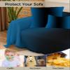 Futuregrace Couch Cover for Sofa Blue and Black Gradient Waffle Sofa Slipcover Sofa Cover with Tassels for 1-2 Cushion Couch Sofa Small Couch Protector Blanket Loveseat Covers for Dogs view 4