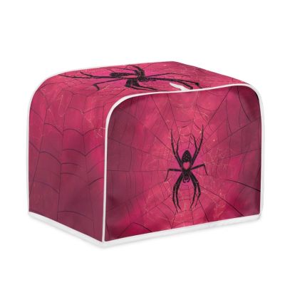 PJHEQOXE Spider & Spider Web Toaster Cover, Toaster Dust Cover Fits for Most Standard 2 slice Toasters, Universal Size Waffles Maker Oven Dust Cover Customized Halloween Home Decoration(Red)