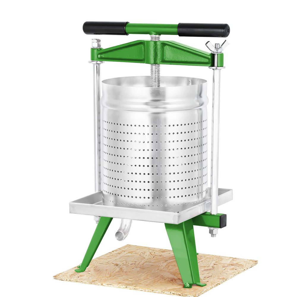 4 Gallon / 15L Mosakar Fruit Press. All juice contact parts are AISI 304 Stainless Steel. Home Use Wine Grape Apple Cider Press for Juice Making