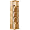 360 Bamboo Rotating Bookshelf Household Adult Children's Organizer Smoothly Polished Convenient Storage Suitable for Living Room Bedroom Office(Log Color,149 * 37cm) view 1