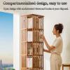 360 Bamboo Rotating Bookshelf Household Adult Children's Organizer Smoothly Polished Convenient Storage Suitable for Living Room Bedroom Office(Log Color,149 * 37cm) view 3