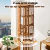 360 Bamboo Rotating Bookshelf Household Adult Children's Organizer Smoothly Polished Convenient Storage Suitable for Living Room Bedroom Office(Log Color,149 * 37cm) view 4