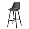 LOVULIFE Bar Stools Bars Chair Nordic Style Simple and Comfortable Backrest Wrought Iron High Chair Retro Leather High Bar Stool Cafe Dining Chair Modern Bar Stools Dining Chairs(E) view 1