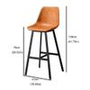 LOVULIFE Bar Stools Bars Chair Nordic Style Simple and Comfortable Backrest Wrought Iron High Chair Retro Leather High Bar Stool Cafe Dining Chair Modern Bar Stools Dining Chairs(E) view 3