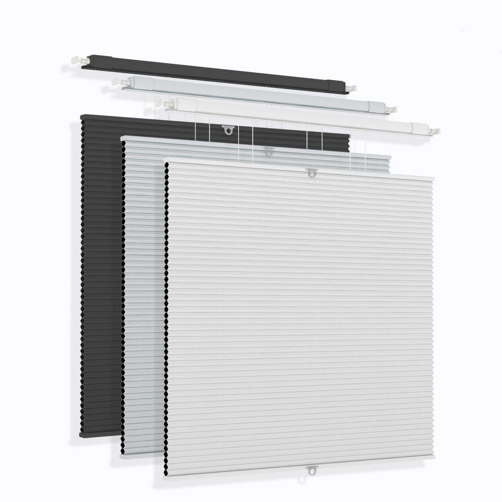 No Drill Top Down Bottom Up Cellular Shades Cordless, No Tool Pull Down Blackout Honeycomb Shades, Room Darkening TDBU Cellular Blinds with Thermal Insulated Noise Reduction for Indoor Window