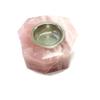 Rose Quartz Polished Decorations Tealight Candle Holder - Real Green Jade Natural Stone Crystal Perfect for Home & Geode Decor, view 1