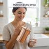 Copper Water Pitcher with Lid  100% Pure Copper Jug for Drinking Water, Juices and Beverages (68oz / 2L) | Handcrafted Hammered Vessel view 2
