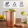 Copper Water Pitcher with Lid  100% Pure Copper Jug for Drinking Water, Juices and Beverages (68oz / 2L) | Handcrafted Hammered Vessel view 3