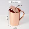 Copper Water Pitcher with Lid  100% Pure Copper Jug for Drinking Water, Juices and Beverages (68oz / 2L) | Handcrafted Hammered Vessel view 4