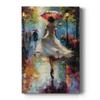 Renditions Gallery Canvas Artwork for Home Decor Elegant Woman Pink Parasol Man Walking through Road Wall Paintings for Bedroom Office Office - 18" X 27" LT564 view 1