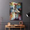 Renditions Gallery Canvas Artwork for Home Decor Elegant Woman Pink Parasol Man Walking through Road Wall Paintings for Bedroom Office Office - 18" X 27" LT564 view 4