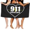 BUECDHYEI 911 Dispatcher Heart Beach Towel Absorbent Bathroom Towels Beach Towels Oversized Super 32x52 Inch view 2