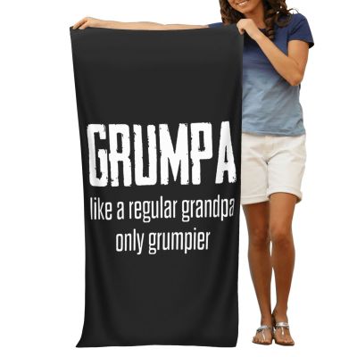 BUECDHYEI Grumpa Like Regular Grandpa Beach Towel Absorbent Bathroom Towels Beach Towels Oversized Super 32x52 Inch